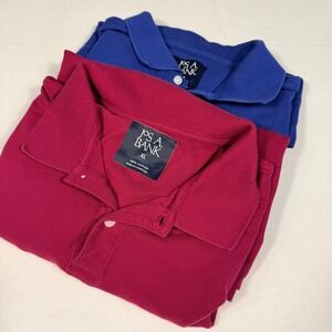 Jos A Bank Mens XL Traditional Fit Polo Shirt 2 Pack Wine Royal Blue Runs Short